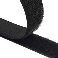 Klettband Set zum Nähen,  in schwarz 20mm x 25m...