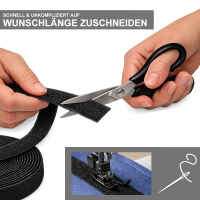 Klettband Set zum Nähen,  in schwarz 20mm x 25m Flausch & Hakenband