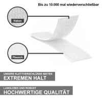 Klettband Set zum Nähen in weiß, 50 mm x 3 m Flausch & Hakenband
