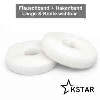 Klettband Set zum Nähen in weiß, 50 mm x 3 m Flausch & Hakenband