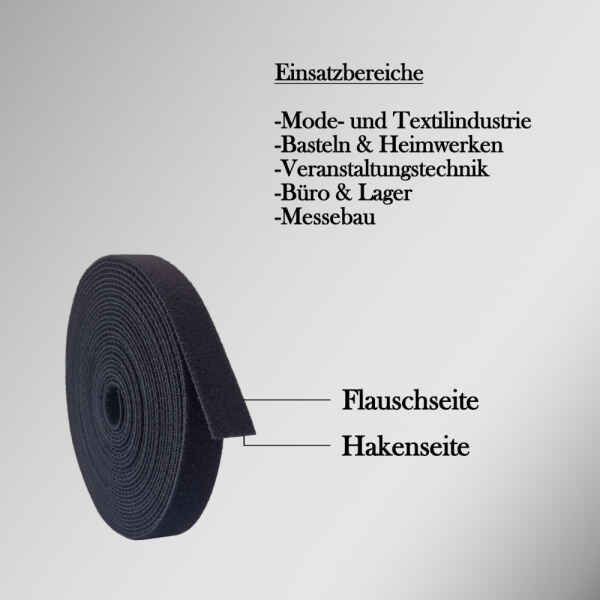 Klettband I Back to BackI beidseitig I Länge und Breite wählbar I Kabelbinder