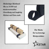 Klettband I Back to Back  I 16 mm  x  4 m I in schwarz
