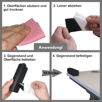 Klettverschluss extra stark selbstklebend in schwarz, 20mm x 50mm  25 Stück