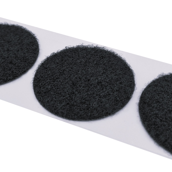 Flausch Klettpunkte extra stark selbstklebend in schwarz  Ø45 mm, 500 Stück