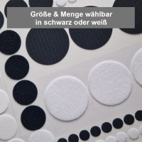 Flausch Klettpunkte extra stark selbstklebend in schwarz  Ø45 mm, 500 Stück