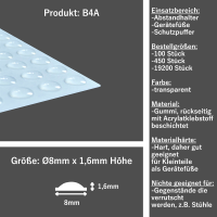Elastikpuffer B4A selbstklebend transparent, Ø 8...