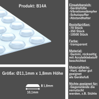 Elastikpuffer B14A selbstklebend transparent, Ø...