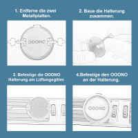 Halterung kompatibel für OOONO NO2 CO-Driver anbringbar an Lüftungsgitter, magnetisch Haltend