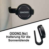 Set Halterung + Abdeckung kompatibel für OOONO NO1 CO-Driver anbringbar an Sonnenblende