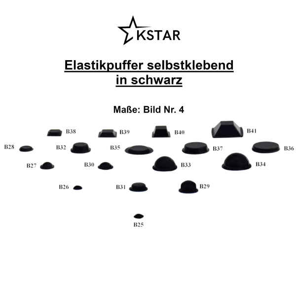 Elastikpuffer selbstklebend in schwarz