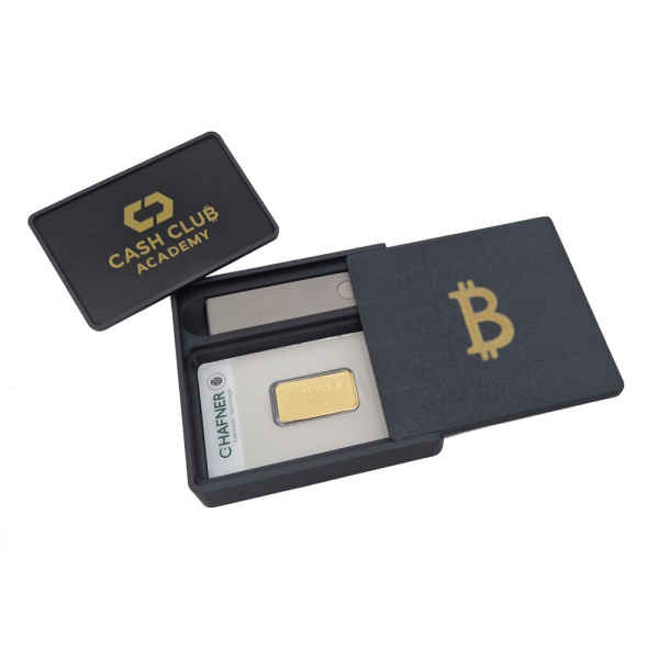 Aufbewahrungsbox für Ledger und Karten, Deckel Bitcoin
