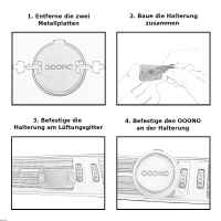 Set Magnetische Halterung + Abdeckung OOONO NO2  anbringbar an Lüftungsgitter SM